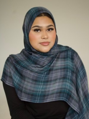 Dusty Denim Printed Bamboo Modal Hijab